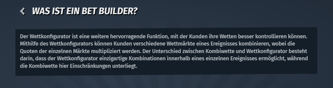 Hilfebereich von AllySpin mit Hinweisen zu Wettbaukasten und Sportwetten